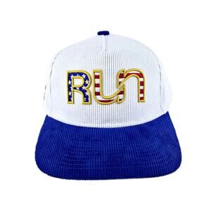Run Salute To Service Hat Cap Snapback White Corduroy One Size Adjustable